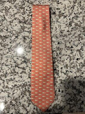 Southern Proper Orange Fish Pattern Silk Tie